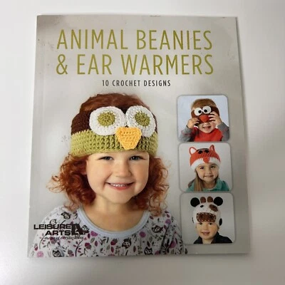 Animal Beanies & Ear Warmers Leisure Arts Crochet Patterns Book 10 Designs - Image 1 of 4