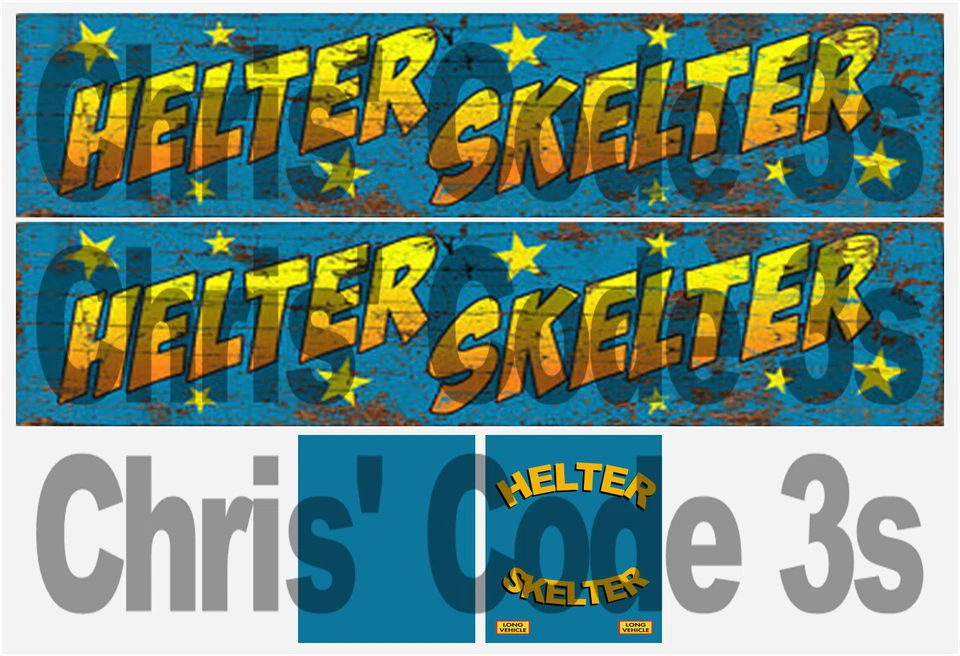 Code 3 Adhesive Trailer Decal - Helter Skelter livery 1/50 1/64 1/76 1/87 1/148  - Image 1 of 1