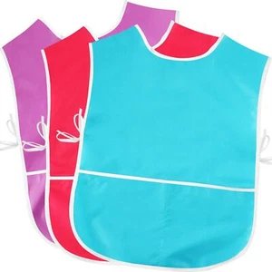 3 Pack Kids Apron Artist Smock Waterproof Painting Apron w/ Pocket for Classroom - Picture 1 of 7