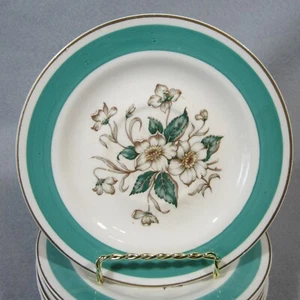 Edwin M Knowles Semi Vitreous USA Magnolia 6" Bread Plates & Saucers - Set of 8 - Picture 1 of 12
