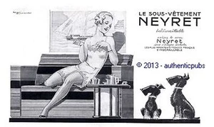 PUBLICITE NEYRET LINGERIE SCOTTISH TERRIER SIGNE RENE VINCENT DE 1933 FRENCH AD - Picture 1 of 1