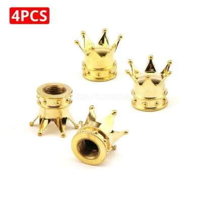 4PCS Gold Crown Tire/Wheel Air Stem Valve Caps for Harley-Davidson Motorcycle - Image 1 of 4