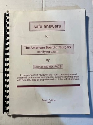 Safe Answers for The American Board of Surgery by Sarmad Aji (paperback 1998) - Image 1 of 4