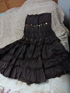 Angel Nina Damen Pailletten braun Leinen Gypsy Boho Festival voller Rock Größe 1 - Bild 1 von 8