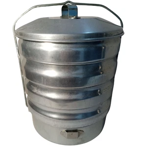 Vintage Aluminum Stacking Tiffin Lunch Box with Handle – 4 Compartment Food Carr - Picture 1 of 8