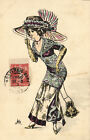Pc Artist Signed, Julia, Glamour Lady With Big Hat, Vintage Postcard (B50678)