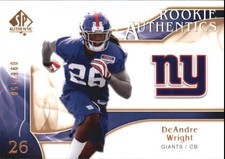 2009 SP Authentic Bronze New York Giants Football Card #272 DeAndre Wright /150