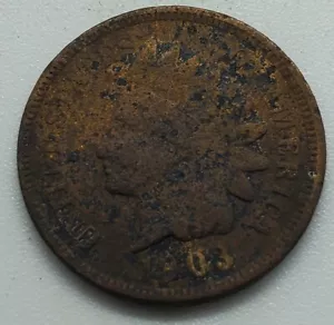 1903 Indian Head Cent Penny US Coin #109 - Picture 1 of 3