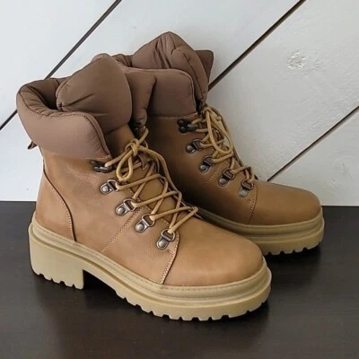 NEW Journee Collection Womens Irrah Taupe 7M Combat Boots Lace up - Image 1 of 4