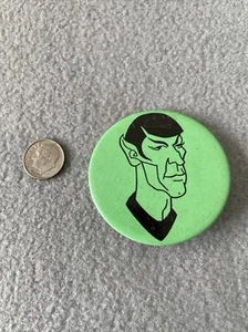 Rare 1970s Leonard Nimoy Caricature Button Star Trek Convention Mr Spock - Picture 1 of 2