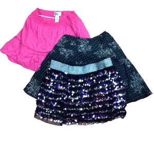 Lot of 3 girl Stretch Waist Mini skirts Sz XL 14/16 Joey B, So, Knitworks Sequin - Picture 1 of 16