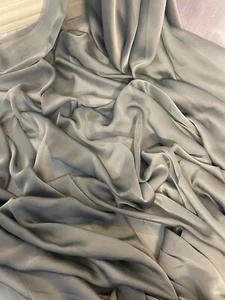 1 METER TWO TONE SILVER GREY SOFT CATIONIC CHIFFON 100% POLYESTER FABRIC 58”WIDE - Picture 1 of 4