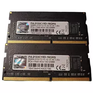 (2 Piece) G.Skill Ripjaws F4-2133C15D-16GRS DDR4-2133 16GB (2x8GB) SODIMM Memory - Picture 1 of 2