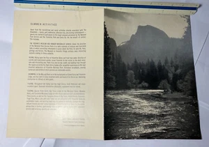 YOSEMITE AHWAHNEE MENU Jan. 23 65 6"x8-1/2" Ansel Adams Half Dome Merced River - Picture 1 of 2