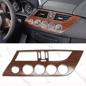 Fit For BMW Z4 2009-2016 Brown Wood Grain Console AC Switch Control Panel Trim