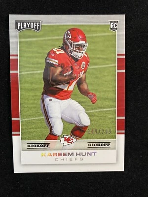 2017 Panini Playoff Kickoff #216 Kareem Hunt Chiefs #/299 Insert Rookie Browns - Image 1 of 2
