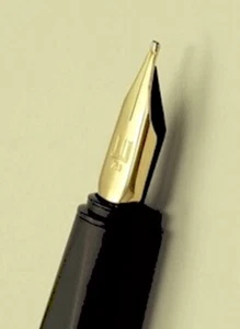 DUNHILL Gemline Fountain Pen NIB (only) - 18kt gold wing (F) NIB on ebonite feed - Picture 1 of 2