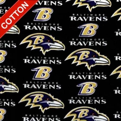 PICO TEXTILES, INC Baltimore Ravens NFL Cotton Fabric - 58" Wide - Sold by The Yard & Bolt