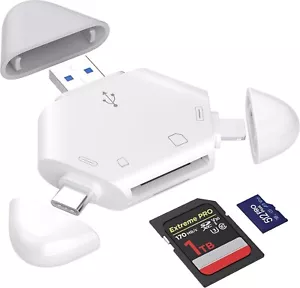 Lecteur de Carte SD, Lecteur de Carte Mémoire pour iPhone Adaptateur USB C vers Carte Micro SD - Photo 1 sur 5
