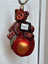 Christopher Radko Christmas Ornament Teddy Bear Apple TEACHER'S PET 97-244-0 VGC