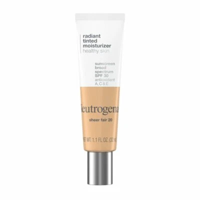 Neutrogena Radiant Tinted Face Moisturizer, Sheer Fair 20, 1.1 fl oz.. - Image 1 of 3