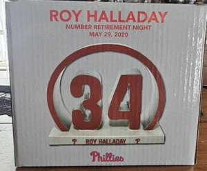 Phillies Roy Halladay Number 34 Retirement Night Statue - New in Box! - Picture 1 of 6