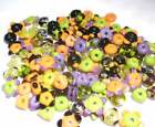 HALLOWEEN MIX - Handmade Glass Lampwork Beads Purples Green Orange Black 20/set