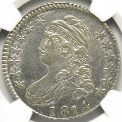 1814 (P) Type 1, Lettered Edge Capped Bust Half Dollar NGC XF Details - Image 1 of 4