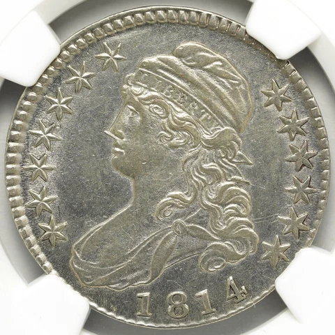 1814 (P) Type 1, Lettered Edge Capped Bust Half Dollar NGC XF Details Cover