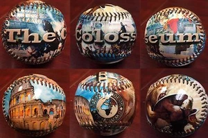7 ball Set of the Seven Wonders of the World  Collectible  Souvenir Baseball - Picture 1 of 8