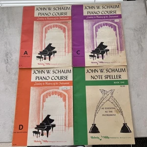 Lot of 4 Schaum Piano Course Books A, C, D & Note Speller / 1945 Paperbacks - Imagen 1 de 10