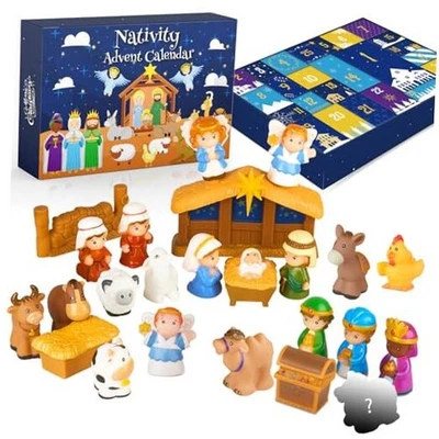 Nativity Advent Calendar 2025 Kids, Christmas Story Nativity Playset Christian  - Image 1 of 4