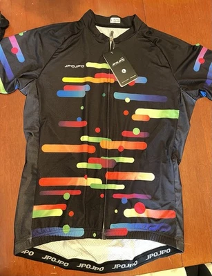 2 件套全新带标签夏季骑行服赛车服装和衬垫(Bib)短裤大号 — 第 1/4 张图片