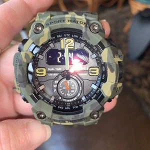 SKMEI Military Watch Camouflage LED Digital Analog Dual Time Sport WR50M-running - Picture 1 of 8