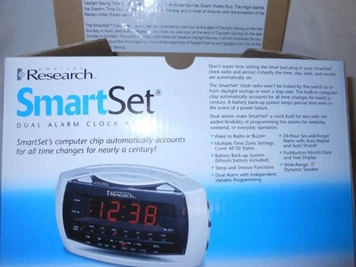 Emerson Research SmartSet Dual Alarm Clock Radio Model CKS3030 Red LED NOS - Image 1 of 2