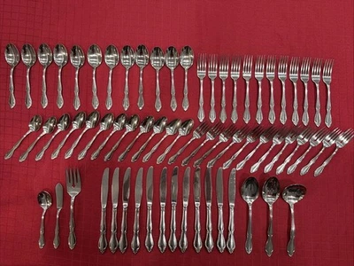 BERKLEY SQUARE Stainless By Oneida Glossy 66pc Service For 12 With 6pc Serv Set - Image 1 of 4
