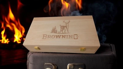 Browning Pistol Storage Box – Beech Wood, 9" x 16"x4". - Image 1 of 4