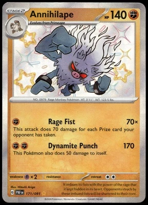 Annihilape Shiny Rare SV: Paldean Fates 171/091 NM - Image 1 of 2