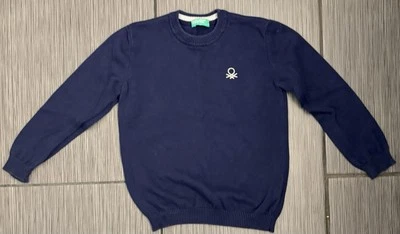 Suéter United Colors Of Benetton Niños Azul Marino Talla 3/4 Algodón Tejido Preppy Foto 1 de 4