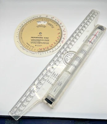 Vintage Rulers Proportional Scale Wheel PS 69 and Parallel Rolling Ruler - Image 1 of 4