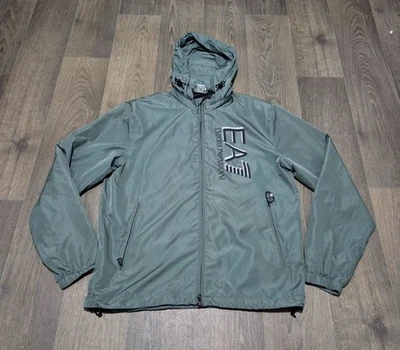 Emporio Armani EA7 ' Lightweight Hooded ' Jacket - Mens XL - Green - Image 1 of 4