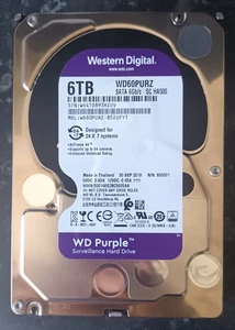 WD Purple 6TB Hard Drive. Top Quality Surveillance Drive. - Photo 1/1