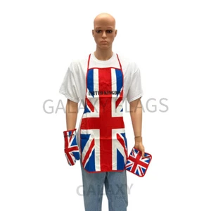 United Kingdom Flag Kitchen & BBQ 3pc Set w/Apron Oven Mitt Potholder UK Flag - Bild 1 von 7