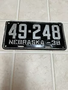 Nebraska 1938 Old License Plate Tag Man Cave Vintage Garage Howard Co Collector - Picture 1 of 2