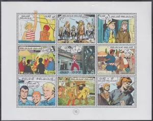 BELGIUM Sc# 1771a-i CPL MNH SHEET of 9 DIF COMIC STRIPS for YOUTH PHILATELY - Picture 1 of 1