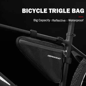 Bolsa triangular impermeable para bicicleta 1,7 L MTB bolsa de almacenamiento portátil para bicicleta de carretera - Imagen 1 de 10
