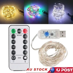 5M 10M 20M LED USB String Fairy Lights Remote Control Wire Party Home Deco Light - Picture 1 of 13