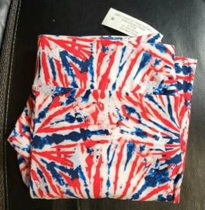 WAY TO CELEBRATE CAPRI  LEGGINGS RED WHITE & BLUE TIE DYE XS/XCH (0-2) NWT - Picture 1 of 3
