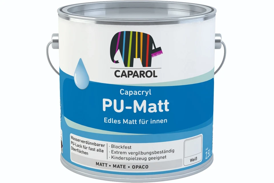 Caparol Capacryl PU-Matt 2,5 Liter weiß - Bild 1 von 1