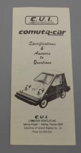 1979 Elektro Comuta - Auto Prospekt Flyer 1982 Original Commuter CUI EV - Bild 1 von 5